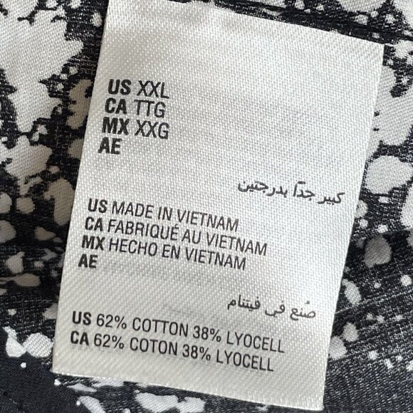 INC International Concepts Size XXL Black White Paint Splatter Pattern Button Up - Picture 5 of 6